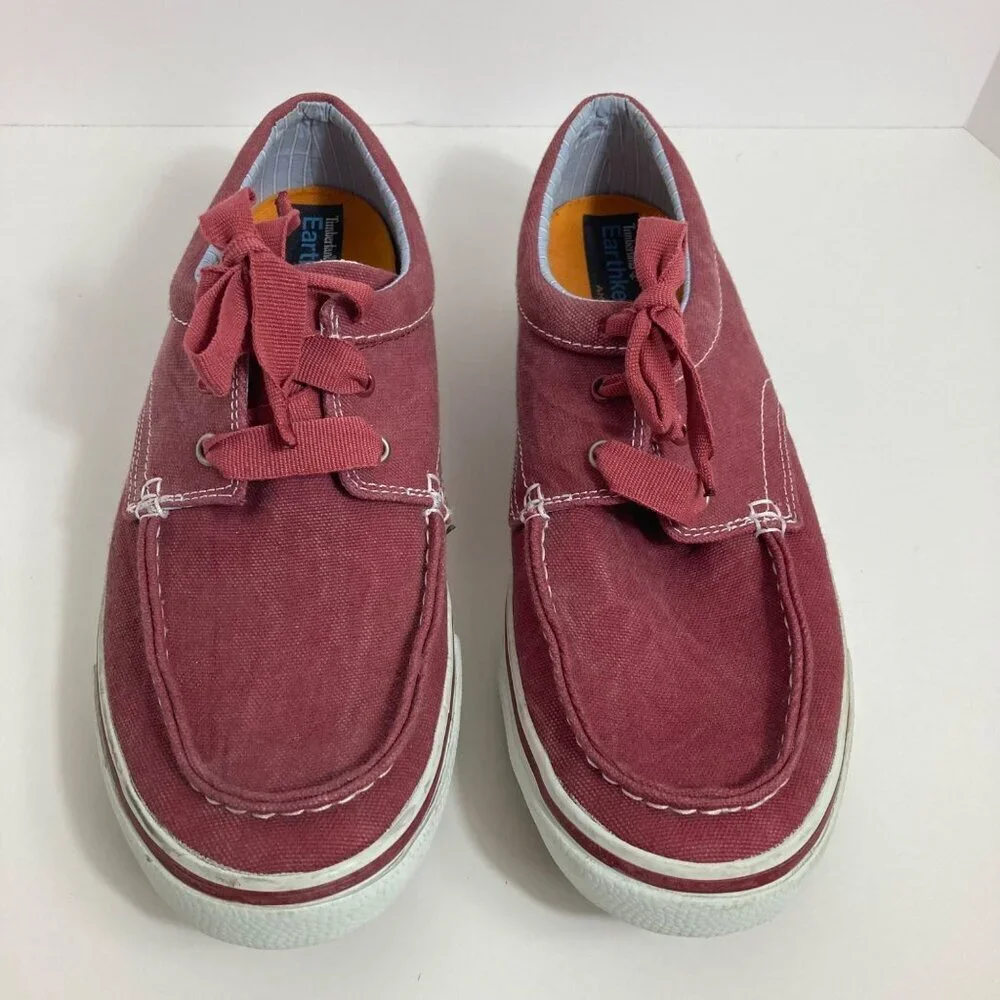 Mens Timberland Canvas EarthKeepers Shoe Sneaker Light Maroon‎ 11M
